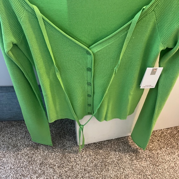 Good American new arrival green off the shoulder sleeve new with tags $139 !! - Picture 4 of 6